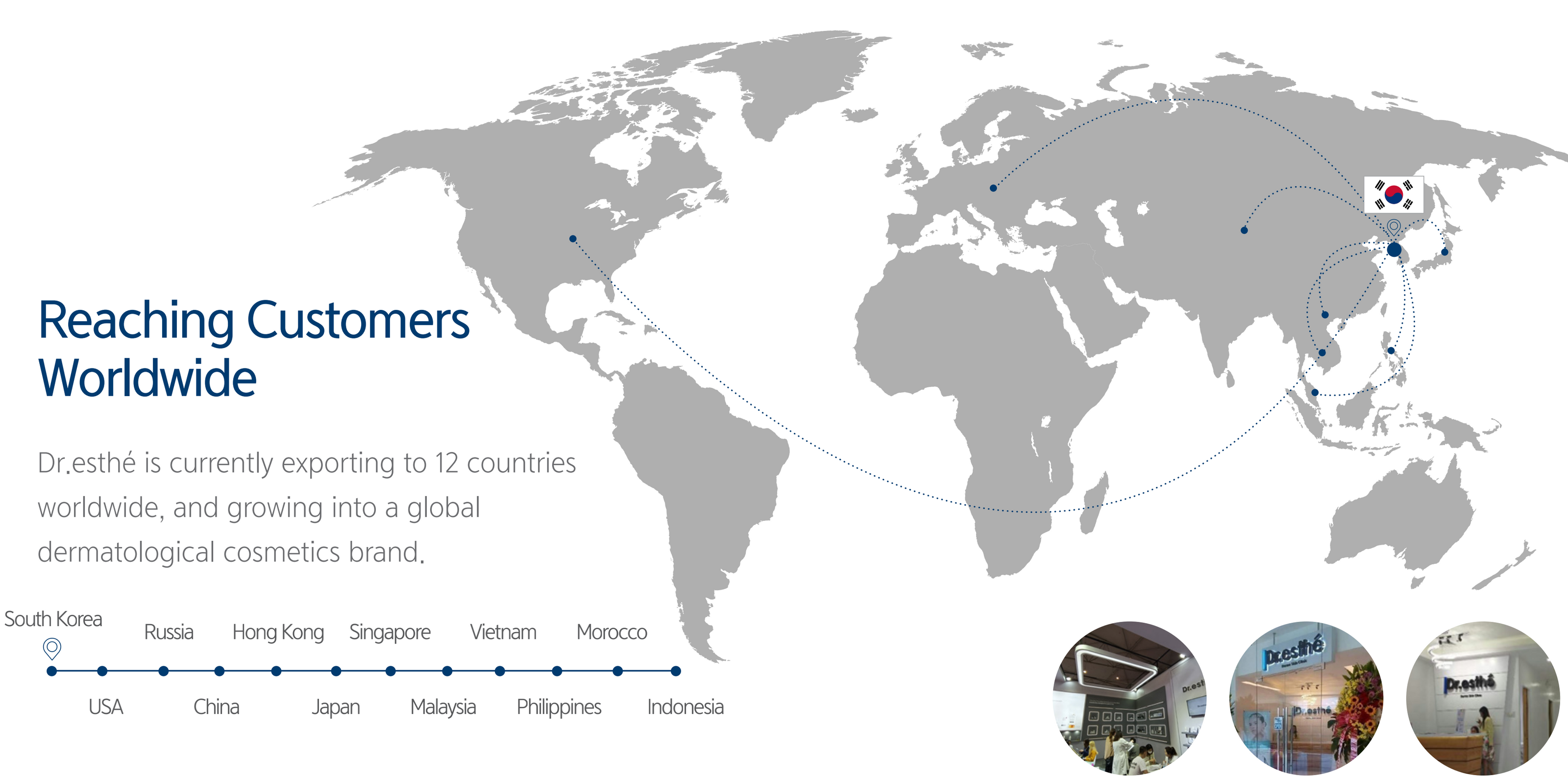 Dr.esthe is currently exporting to 12 countries worldwide, and growing into a global dermatological cosmetics brand.