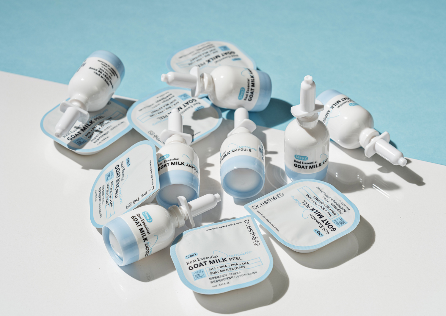 Goat milk ampoule preium, a quick skin calming ampoule with rejuvenating ingredients to help sooth and repair sensitized skin, relieving skin from environment stresses, and strengthening the skin barrier.
