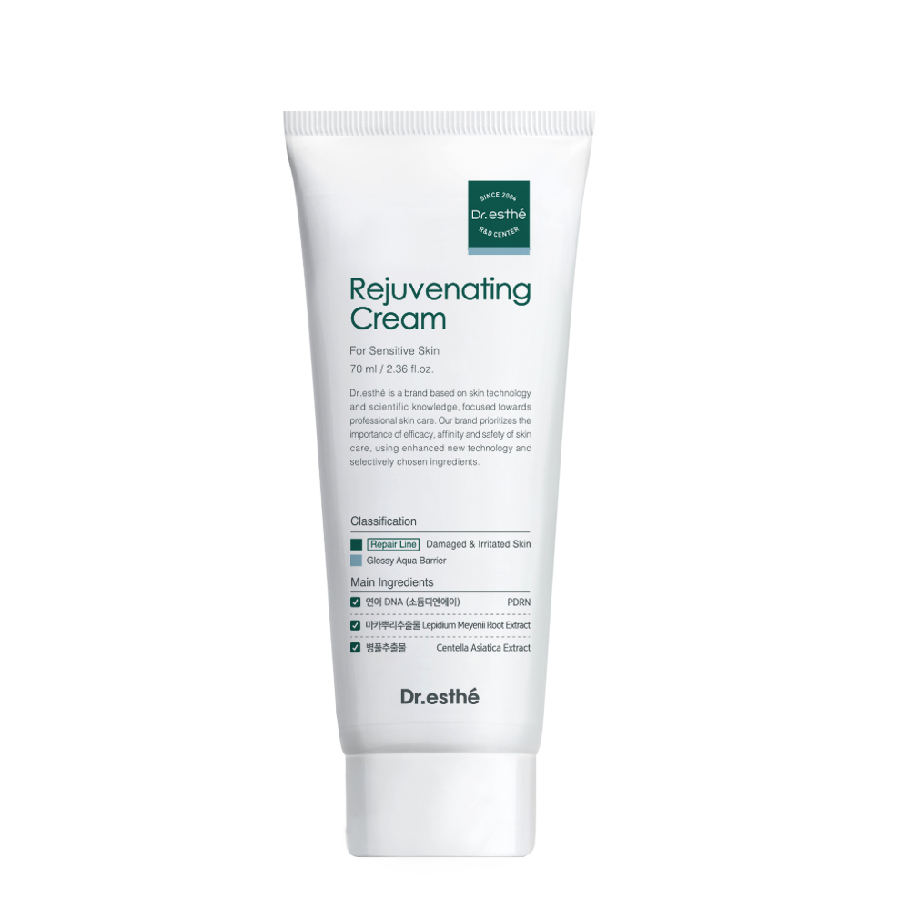 Tube of Rejuvenating Cream with product information and branding on the label.