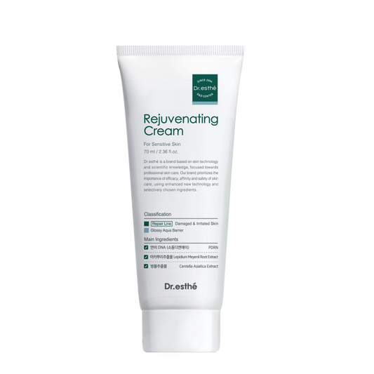 Tube of Rejuvenating Cream with product information and branding on the label.