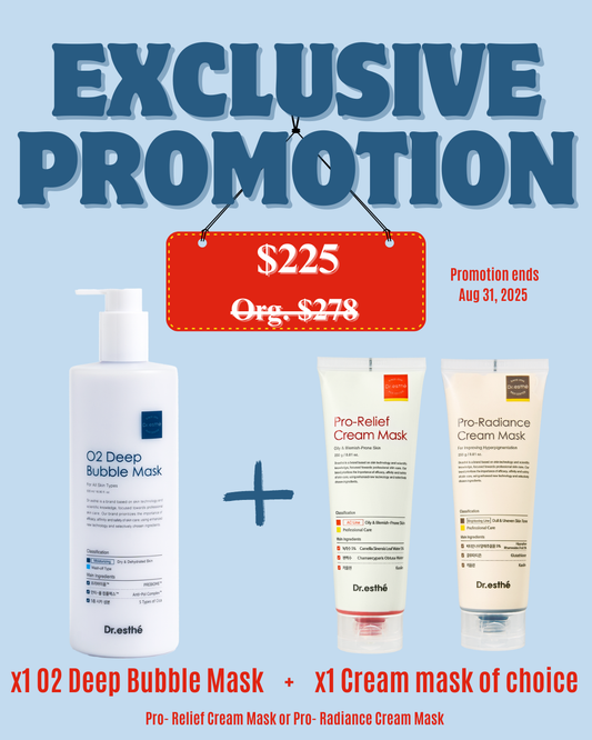 O2 Deep Bubble Mask + Pro-Relief Cream Mask