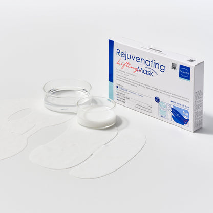 Rejuvenating Light Mask packaging with mask sheets on a white background